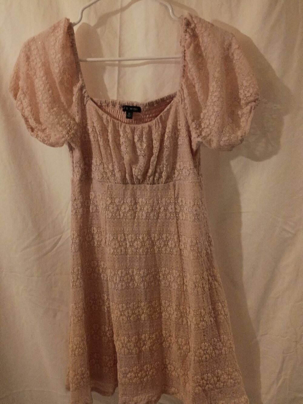 As You Wish Pink Lace Mini Dress